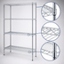 Thumbnail image #3 for Eagle Group 4-Tier Starter Wire Shelving Unit, 30 x 18 x 63 Inches, Chrome-Plated