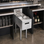 Thumbnail image #3 for Krowne Royal Series KR24-12ST Freestanding Stainless Steel Underbar Hand Sink with Faucet, Soap/Towel Dispensers, 7-Inch Deep Bowl, 12 x 24 Inches