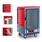 Thumbnail image #3 for Metro C5 Insulation Armour C535-HFC-U Half-Height Mobile Heated Holding Cabinet, Clear Door, 16 Full-Size Hotel Pan Capacity