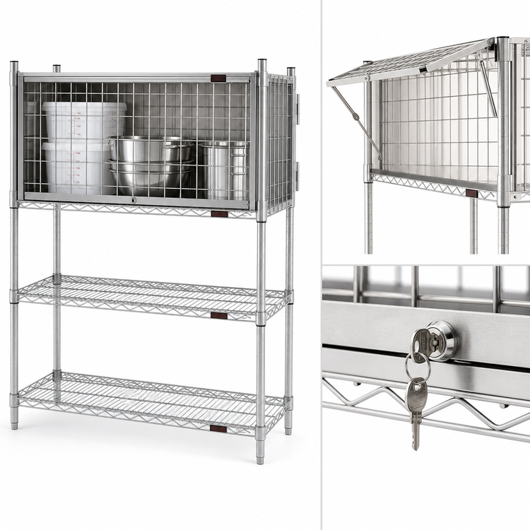 Product image #3 for Eagle Group 60-Inch W x 18-Inch D Stainless Steel Security Enclosure Kit with Flip-Up Door