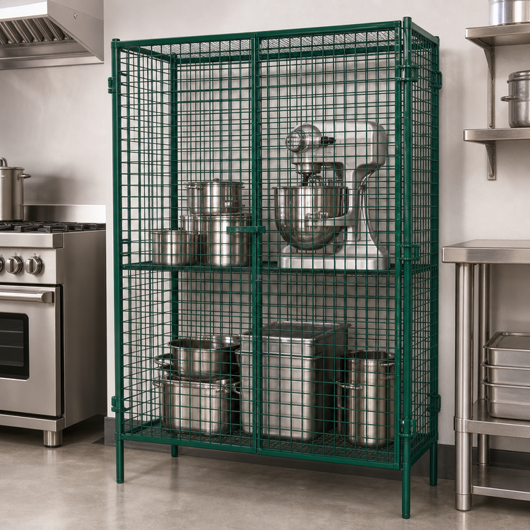 Product image #3 for EagleGard Stationary Wire Security Cage with Dual Padlock Doors, 39-1/4 x 27-1/4 x 67 Inches