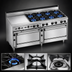 Thumbnail image #3 for Jade Bistro 72-Inch Shallow-Depth Heavy-Duty Gas Restaurant Range with 8 Open Burners, 24-Inch Left Griddle, and 2 Standard Ovens