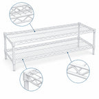 Thumbnail image #3 for Eagle Group QuadTruss HDFCM1460W 2-Tier Front Case Merchandise Wire Shelving Unit, 60W x 14D x 14H, White Epoxy