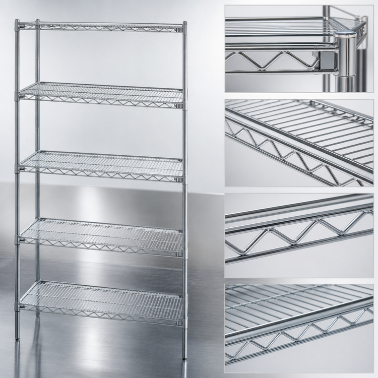 Product image #3 for Eagle Group 5-Tier Wire Add-On Shelving Unit, 30 x 24 x 86 Inches, Chrome-Plated