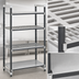 Thumbnail image #3 for Cambro Camshelving Elements XTRA 4-Tier Stationary Starter Polymer Shelving Unit, 18 x 30 x 84 Inches, 3 Vented + 1 Solid, Speckled Gray