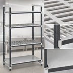 Thumbnail image #3 for Cambro Camshelving® Elements EXU183084VS4480 4-Tier Stationary Polymer Shelving Starter Unit, 18 x 30 x 84 in, 3 Vented + 1 Solid, Gray