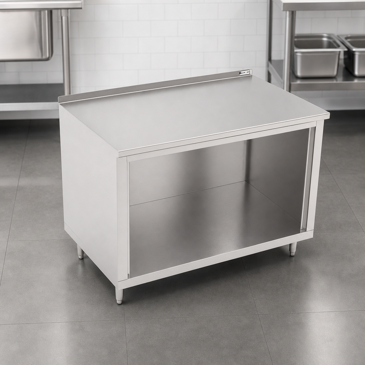 Product image #3 for John Boos Open-Front Modular Base Work Table, 36 x 24 Inches, Stainless Steel Top with 1-1/2 Inch Rear Riser