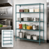 Thumbnail image #3 for Red-i-Pak 4-Tier Wire Shelving Unit, 60 x 24 x 63 Inches, Stationary, Blue-Green Hybrid Epoxy Finish