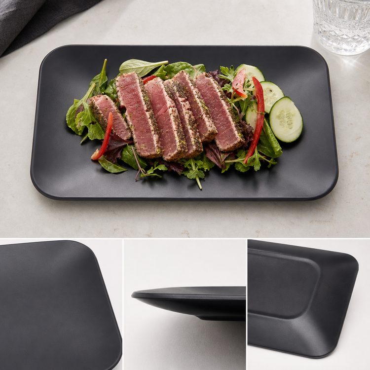 Product image #4 for American Metalcraft 12-Inch Rectangular Black Matte Melamine Platter
