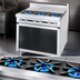 Thumbnail image #3 for Titan JTRH-4ST 48-inch Heavy Duty Gas Range with 4 Open Burners and 4 Hot Tops