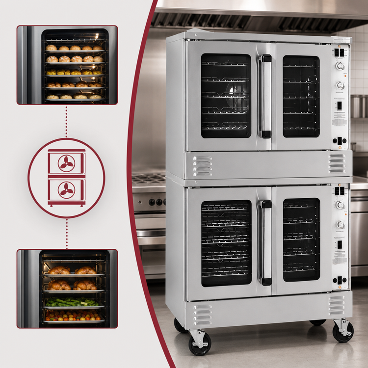 Product image #3 for Southbend Platinum Full-Size Double-Deck Gas Convection Oven with Standard Controls and Independent Doors