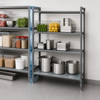 Thumbnail image #3 for Cambro Camshelving® Basics Plus CBA243084VS4580 4-Tier Add-On Polymer Shelving Unit, 24 x 30 x 84 in, 3 Vented/1 Solid, Brushed Graphite