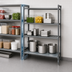 Thumbnail image #3 for Camshelving Basics Plus 4-Tier Add-On Polymer Shelving Unit, 24-Inch Deep x 30-Inch Wide x 84-Inch High, Vented and Solid, Brushed Graphite