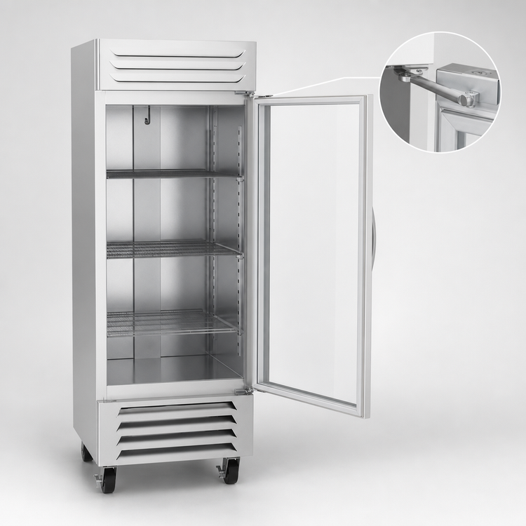Product image #3 for Beverage-Air Vista® 30-Inch One-Section Glass Door Reach-In Freezer, Bottom-Mounted Self-Contained, 25.97 Cu. Ft.