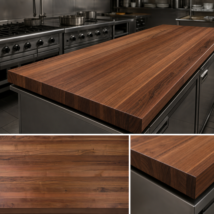 Product image #3 for John Boos Boos Block 84-Inch x 32-Inch x 3-Inch Edge Grain American Black Walnut Countertop