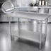 Thumbnail image #3 for Advance Tabco Special Value 48-Inch x 30-Inch Stainless Steel Work Table with 1-1/2-Inch Rear Backsplash and Adjustable Undershelf