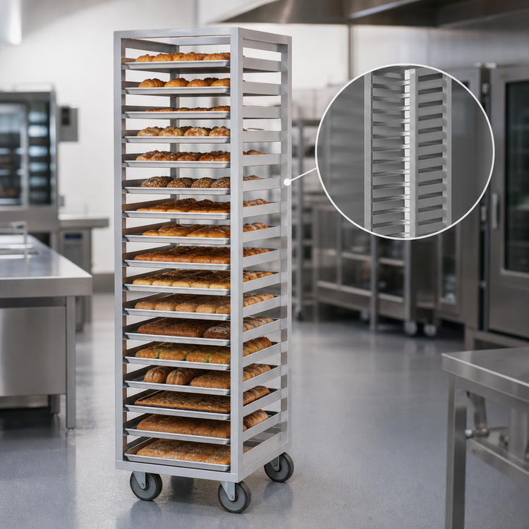 Product image #3 for Dinex DXP733S Aluminum Channel Side-Load Pan Rack for 33 18 x 26 Inch Trays