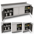 Thumbnail image #3 for Commercial Stainless Steel Enclosed Work Table with Cabinet Base, Hinged Doors, 120 x 36 Inches, 5-Inch Backsplash