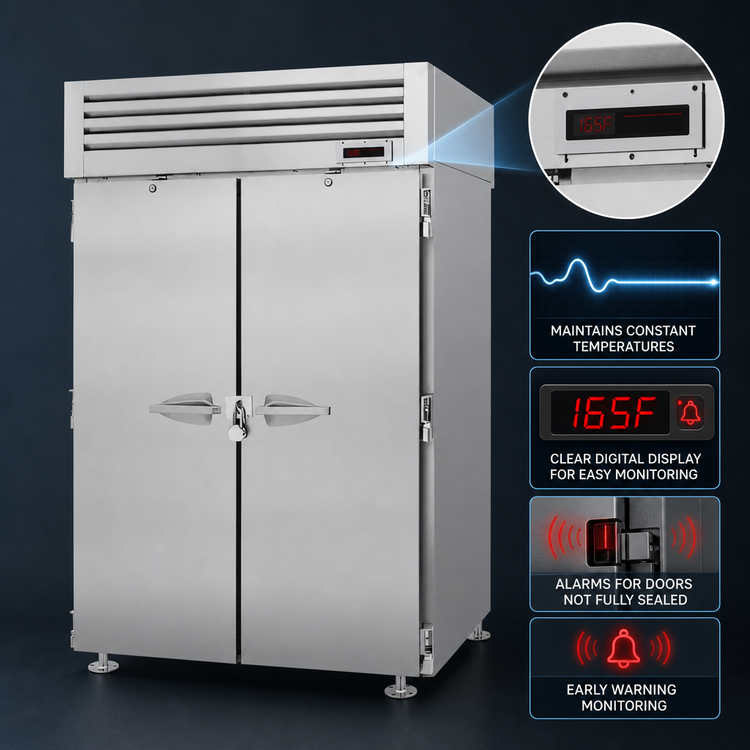 Product image #3 for Turbo Air PRO Series Solid-Door Correctional Facility Heated Holding Cabinet, 2-Section Reach-In, 47.7 Cu. Ft.