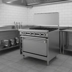 Thumbnail image #2 for Jade Range (Middleby) Titan JTRH-24IP-1ST-36C 36-Inch Natural Gas Range with 24-Inch Plancha, 12-Inch Split Top and Convection Oven