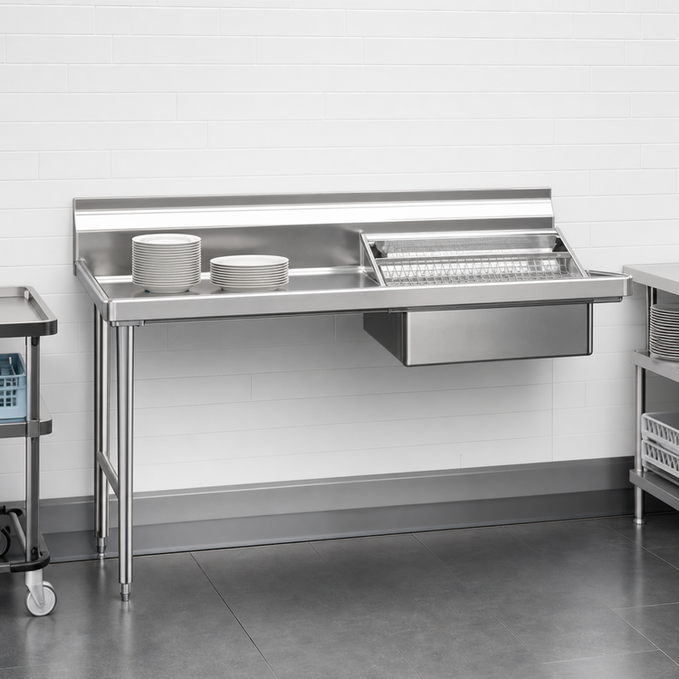 Product image #3 for Eagle Group Straight Left-to-Right Soiled Dishtable with 20 x 20 x 5 Pre-Rinse Sink, 36 x 30 x 43-1/2 Inches