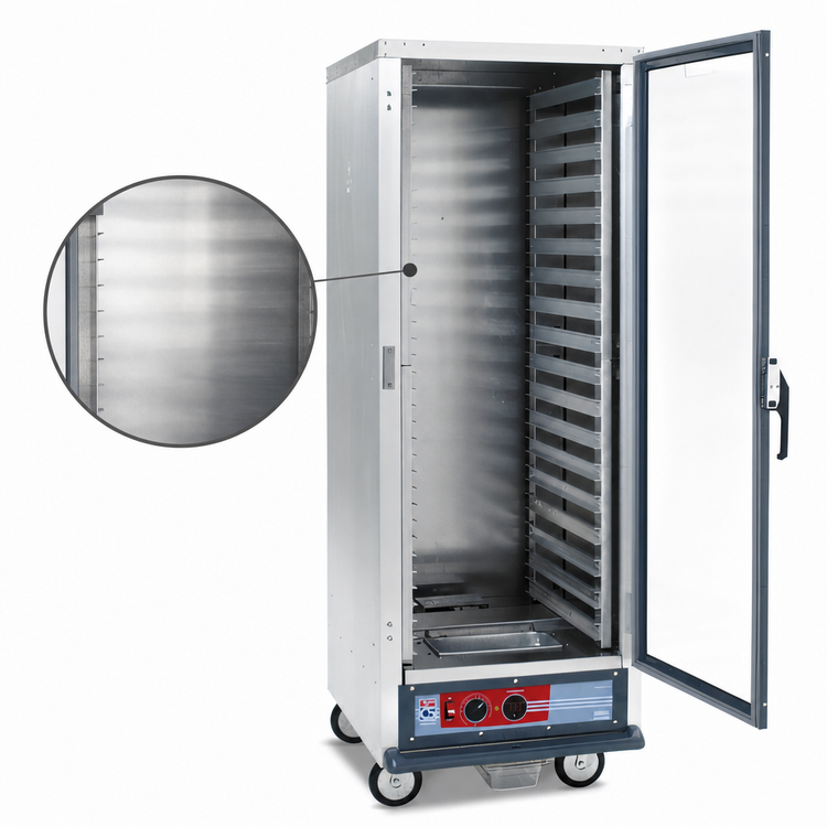 Product image #3 for Metro C5 1 Series Full-Height Mobile Non-Insulated Heated Holding Cabinet, Clear Door, 35-Pan Capacity