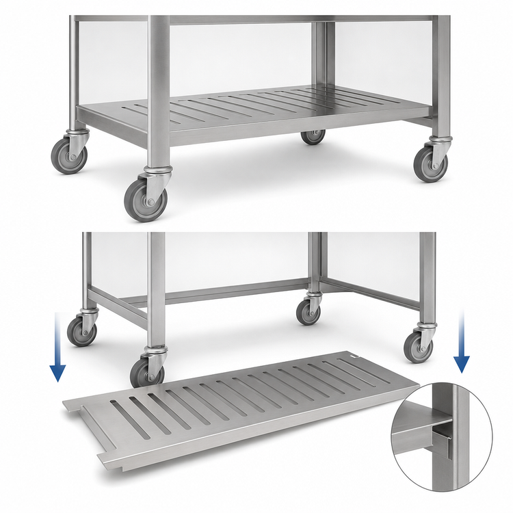 Product image #3 for Eagle Group Director's Choice 36-Inch Removable Louvered Stainless Steel Undershelf