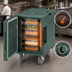 Thumbnail image #4 for Cambro Ultra Pan Carrier H-Series Heated Front-Loading Food Pan Carrier with Casters, 1 Compartment, Granite Green, 110V