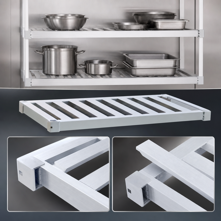 Product image #4 for New Age Adjustable T-Bar Shelf, 24 x 36 Inches, Aluminum, 900 lb Capacity