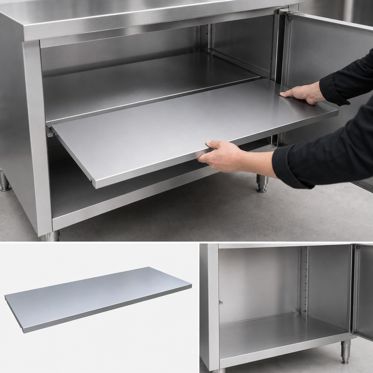 Product image #2 for Optional Removable Stainless Steel Shelf for Cabinet Base Chef Tables