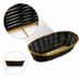 Thumbnail image #3 for Winco Black & Gold Long Oval Woven Polypropylene Fast Food Basket