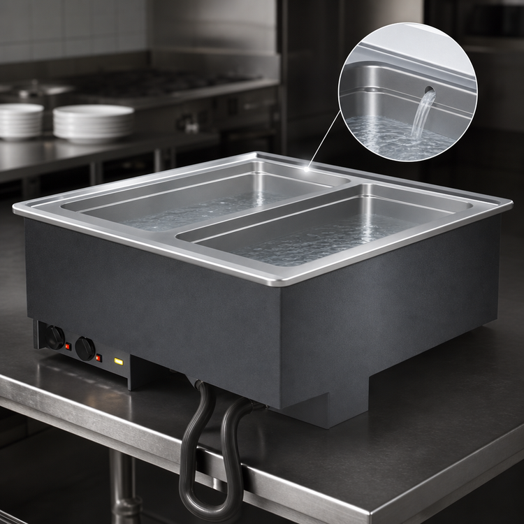 Product image #3 for Vollrath Two-Well Drop-In Electric Hot Food Well Unit with Auto-Fill and Manifold Drain