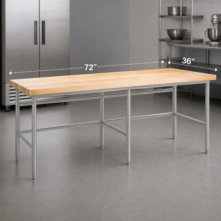 Product image #3 for John Boos Stainless Steel Baker's Table Frame for 72"W x 36"D Top