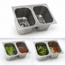 Thumbnail image #3 for Eagle Group Two-Compartment Self-Rimming Drop-In Sink, 12 x 14 x 9-1/2 Inch Bowls, No Deck