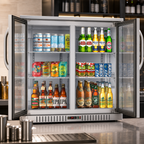 Thumbnail image #3 for Koolmore BC-2DSW-SS Two-Section Back Bar Refrigerator, 7.4 Cu. Ft., 2 Glass Swing Doors, Stainless Steel