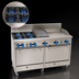 Thumbnail image #3 for 60-Inch Stainless Steel Commercial Gas Range with 4 Open Burners, 24-Inch Griddle, 12-Inch Char-Broiler, and 2 Ovens