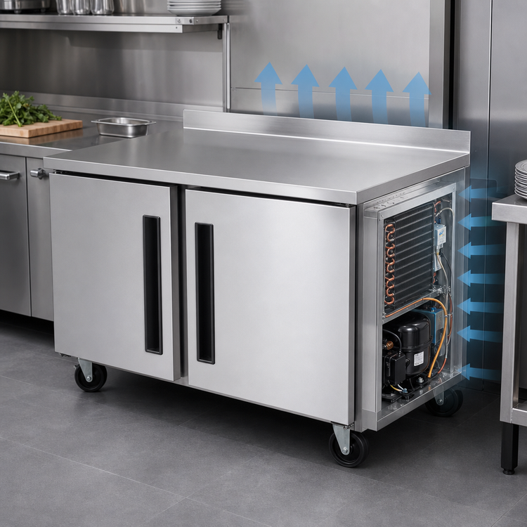 Product image #3 for Centerline by Traulsen 60-Inch Compact Worktop Undercounter Freezer with Solid Doors, Rear-Mount Refrigeration, 16.94 Cu. Ft.