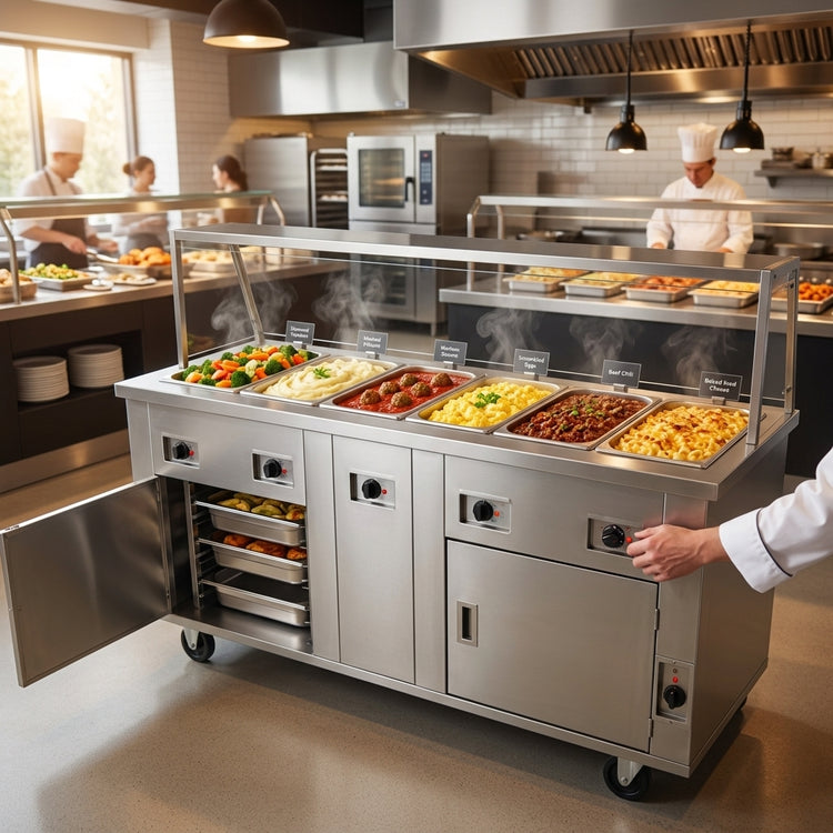 Product image #2 for DineXpress DXP6HFHIB 6-Well Electric Hot Food Serving Counter with Heated Base