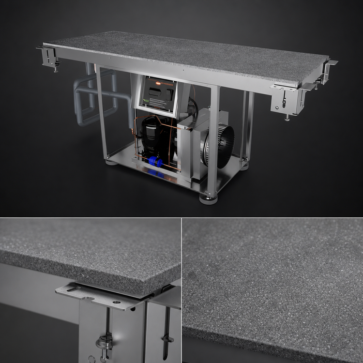 Product image #3 for Hatco CSSBP-2418 Simulated Stone Built-In Refrigerated Cold Shelf, 24 x 18 Inch