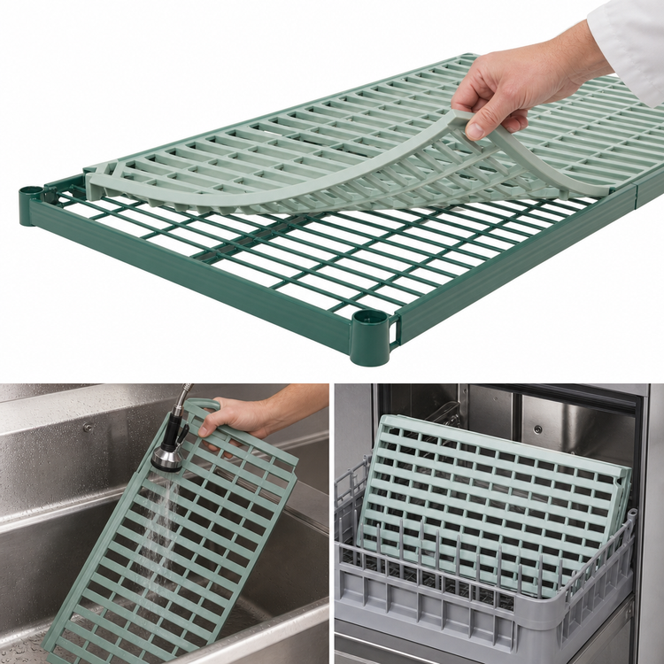 Product image #4 for Metro Super Erecta Pro 60 Inch x 21 Inch Vented Polymer Shelf with Epoxy-Coated Frame