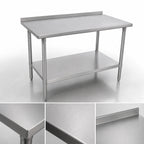 Thumbnail image #3 for John Boos Stallion ST6R1.5-2460GSK-X 60" x 24" Stainless Steel Work Table, 16-Gauge 300-Series Top, 1-1/2" Rear Up-Turn, Adjustable Undershelf