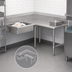 Thumbnail image #3 for John Boos Pro-Bowl L-Shaped Corner Soiled Dishtable, 60 x 72 Inch, Right-to-Left, 20 x 20 x 8 Sink, 14-Gauge 304 Stainless Steel