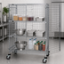 Thumbnail image #3 for Quantum Mobile Wire Security Cage with 2 Intermediate Shelves, 48W x 24D x 69H, Chrome Plated