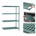 Thumbnail image #3 for Metro Super Erecta Pro 4-Shelf Add-On Polymer Shelving Unit, 24 x 42 x 63 Inches, Green