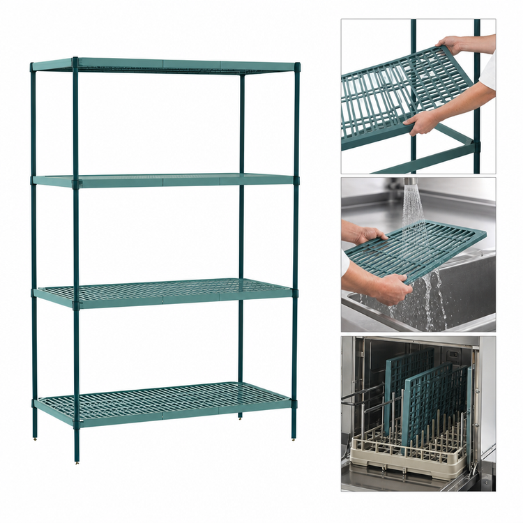 Product image #3 for Metro Super Erecta Pro 21-Inch W x 36-Inch D x 63-Inch H 4-Shelf Stationary Polymer Shelving Starter Unit
