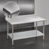 Thumbnail image #3 for Eagle Spec-Master 72 Inch x 36 Inch Work Table with 4-1/2 Inch Backsplash, Stainless Steel Top and Galvanized Undershelf