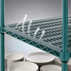 Thumbnail image #3 for Eagle Group QuadPlus QPF-2448E-GL 48 x 24 Inch Louvered Green Polymer Shelf Mat with Antimicrobial Protection Case of 4