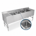 Thumbnail image #3 for John Boos Slim-Line 4-Compartment Underbar Sink Unit with Left and Right 12-Inch Drainboards, 72-Inch Stainless Steel