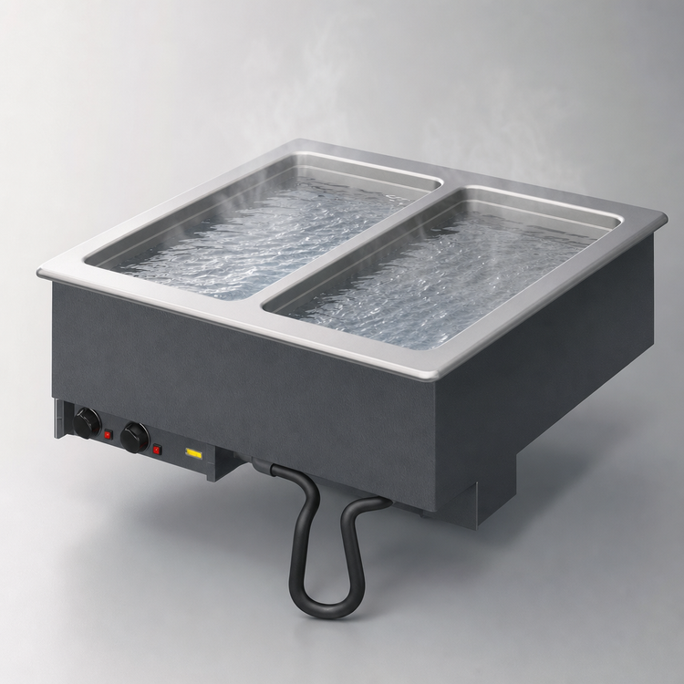Product image #3 for Vollrath Two-Well Drop-In Thermostatic Hot Food Well, 120V, Manifold Drain, 2 Full-Size Pans