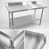 Thumbnail image #3 for Sapphire 60 Inch x 24 Inch Stainless Steel Work Table with Beveled Square Edge, 5 Inch Backsplash, and Undershelf